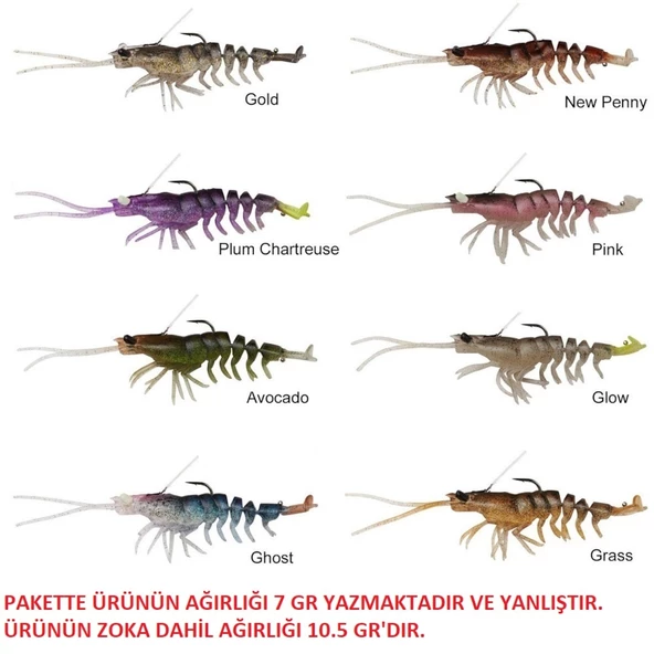 Savage Gear 3D Shrimp Weedless 9cm 10.5gr Silikon Karides Yem ürün görseli 1