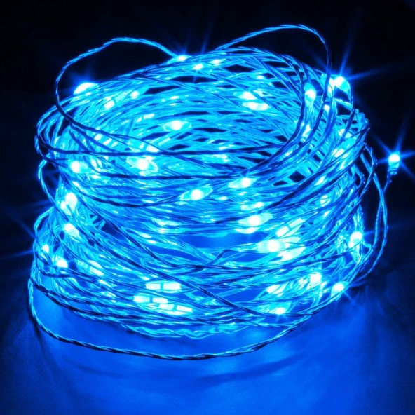 10 METRE SU GEÇİRMEZ PARLAK CANLI MAVİ IŞIK MİCRO DÖKME LED ULTRA  MAVİ PİLLİ LED IŞIK SABİT YANAR ürün görseli 1