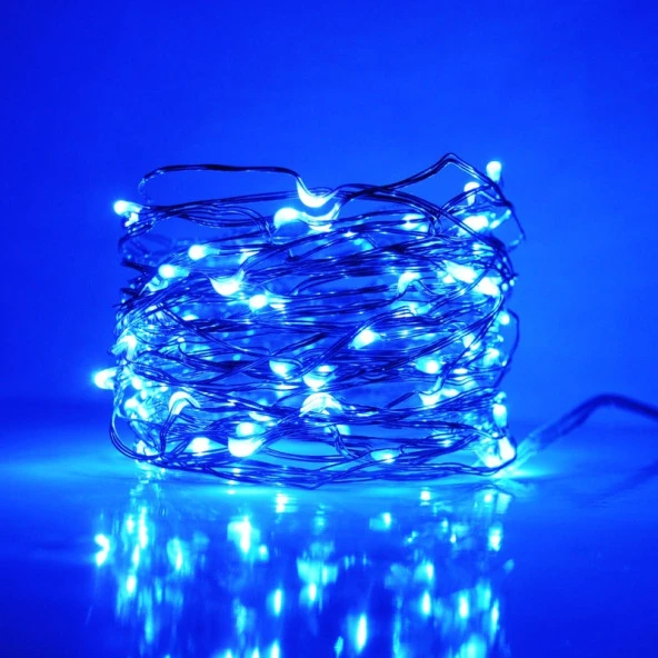 8 METRE MİCRO DÖKME LED ULTRA PARLAK CANLI MAVİ IŞIK SU GEÇİRMEZ MAVİ PİLLİ LED IŞIK SABİT YANAR ürün görseli 1