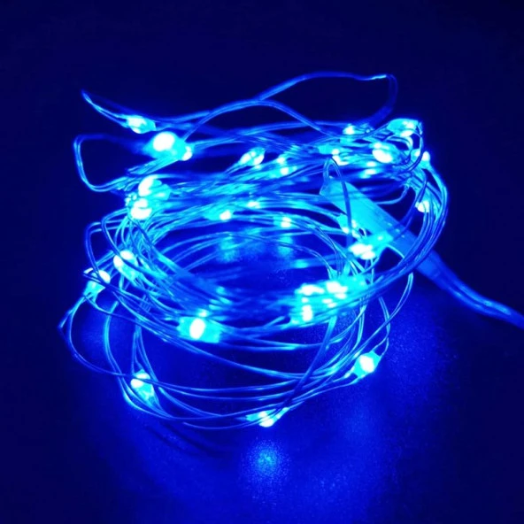 7 METRE ULTRA PARLAK CANLI MAVİ IŞIK SU GEÇİRMEZ MAVİ PİLLİ LED IŞIK MİCRO DÖKME LED SABİT YANAR ürün görseli 1