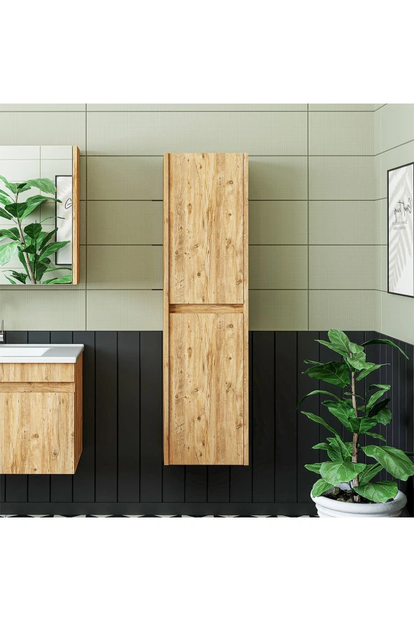 ROOMART Atlantik Mat Mdf 130 X 35 Cm Banyo Boy Dolabı ürün görseli 1