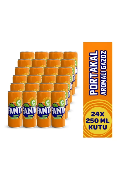 Fanta Portakal 250 ml Kutu 24 Adet ürün görseli 1