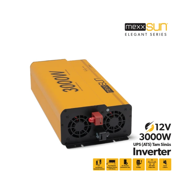 Mexxsun Tam Sinus Ups (Remote Ekran) 12V 3000W İnverter ürün görseli 1