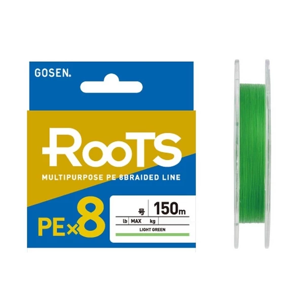 Gosen X8 Roots PE 8 Örgü Spin İp Misina 150mt Açık Yeşil ürün görseli 1