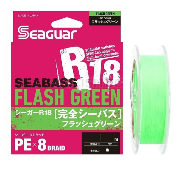 Seaguar Flash Green PE 8 Örgü Spin İp Misina 150mt Açık Yeşil ürün görseli 1