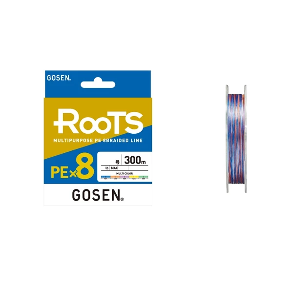 Gosen X8 Roots PE 8 Örgü Spin İp Misina 300mt Multi Color ürün görseli 1