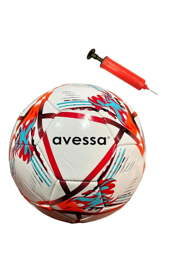 Avessa FT150-100KB Futbol Topu Kırmızı Beyaz 3 astar Pompalı ürün görseli 1