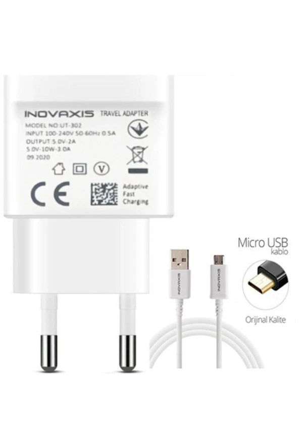 Inovaxis Xiaomi 3amper Adaptör Şarj Cihazı  1metre Mikro Usb Hızlı Data & Şarj Kablosu ürün görseli 1