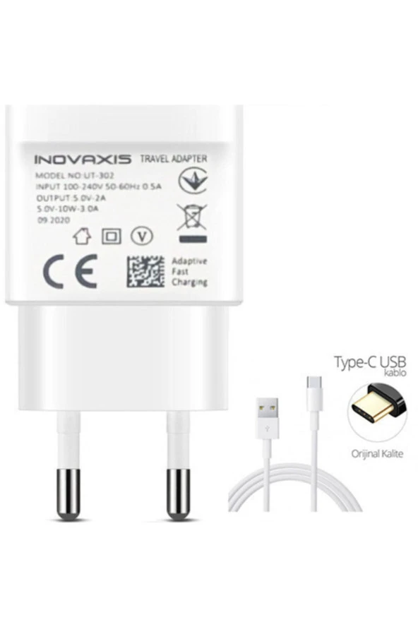 Inovaxis Tüm (type-c) Usb Cihazlarla Uyumlu 3a.hızlı Şarj Cihazı + Kablo ürün görseli 1