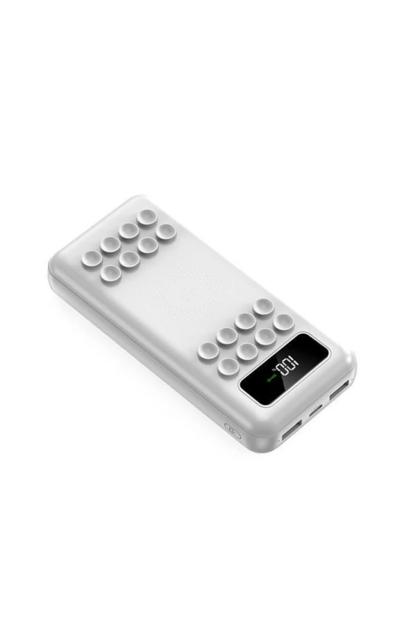 Inovaxis 10.000mah.kablosuz Şarj Özellikli Dahili Kablolu Dijital Göstergeli Vantuzlu Powerbank ürün görseli 1