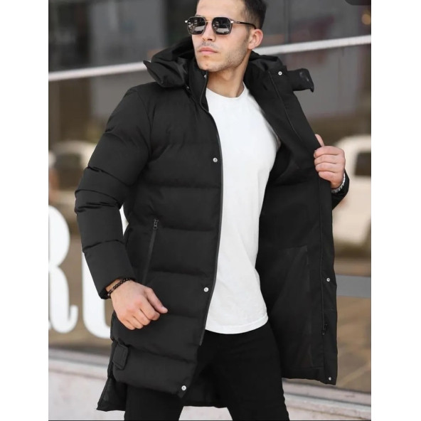 BOND SİYAH UZUN KABAN - Resim 2