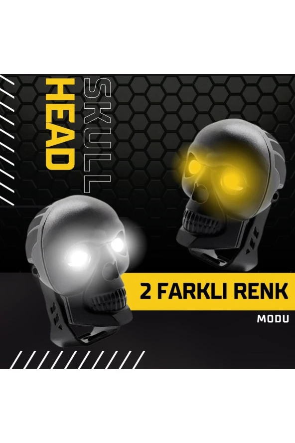 41556-A2  Skull Head Özel Tasarım Off Road Sis Lambası 2 Adet ürün görseli 1