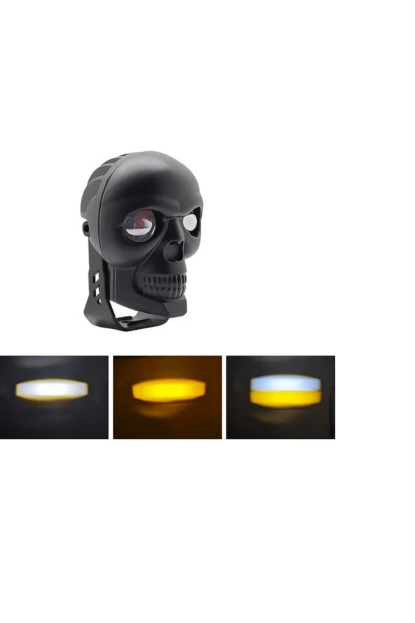 41556-A2  Skull Head Özel Tasarım Motosiklet Sis Lambası 2 Adet ürün görseli 1