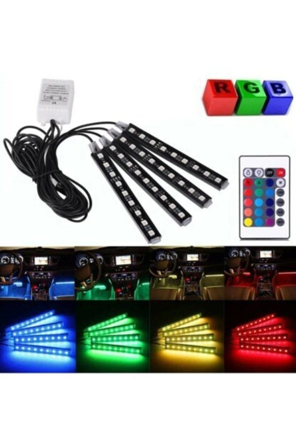 Matrix Araç Içi Aydınlatma Kumandalı Müziğe Duyarlı 12 Led Ayak Altı Led - 7 Renk Rgb Pro ürün görseli 1