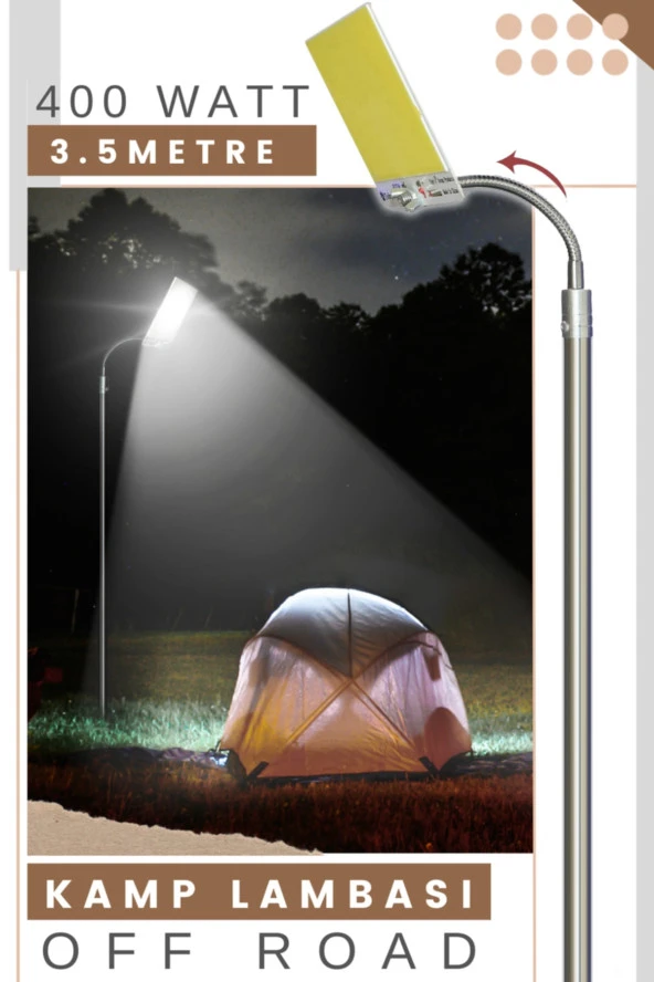 21280  Kamp Lambası 5mt Offroad Kumandalı Kampçı Lambası 13 X 12 Cm ürün görseli 1