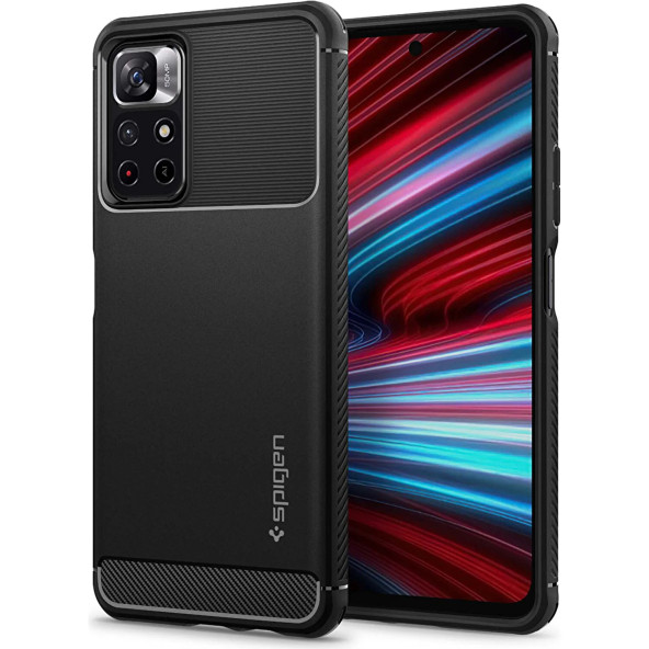 Spigen Xiaomi Redmi Note 11T 5G Kılıf Rugged Armor Matte Black - ACS04266 ürün görseli 1