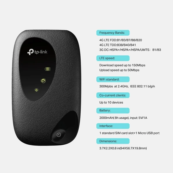 TP-Link M7200 4G LTE Mobile Wi-Fi Router OUTLET - Resim 2
