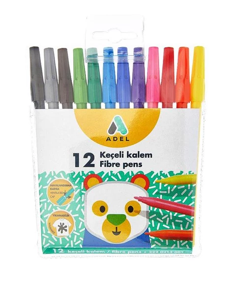 Adel Keçeli Kalem 12li Boya Seti ürün görseli 1