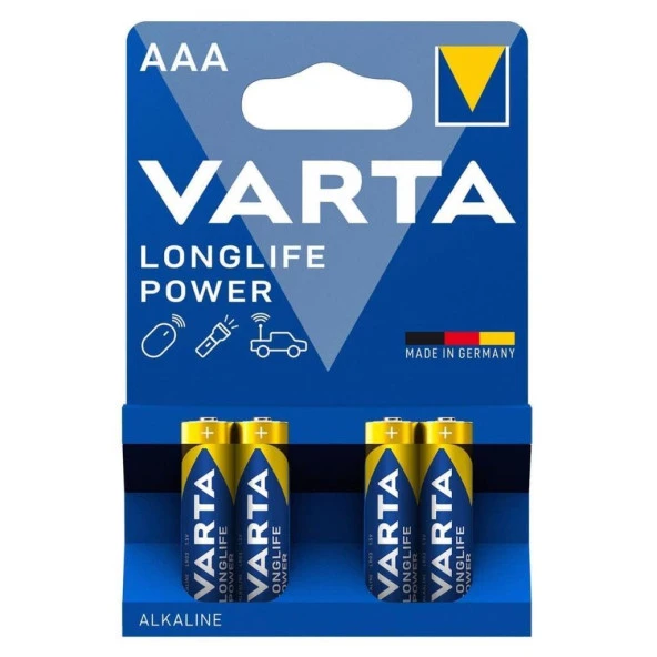 Varta Longlife Power İnce Kalem Pil AAA 4'Lü ürün görseli 1