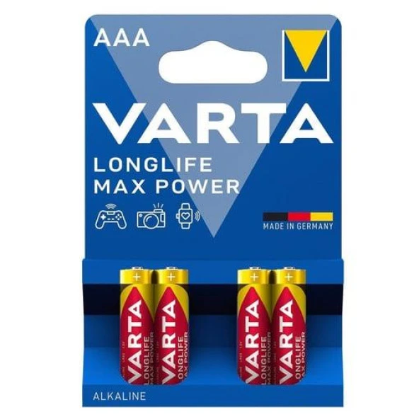 Varta Longlife MaxPower İnce Kalem Pil AAA 4'Lü ürün görseli 1