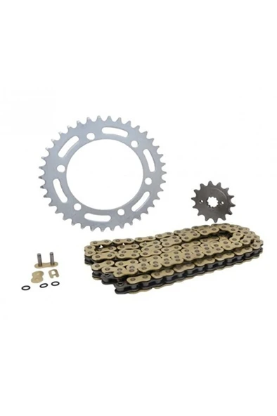 Yamaha R 25-MT 25 Zincir Dişli Seti Oringli (520 Sfr Gold Zincir) 14T-43T  ARASMOTO ürün görseli 1