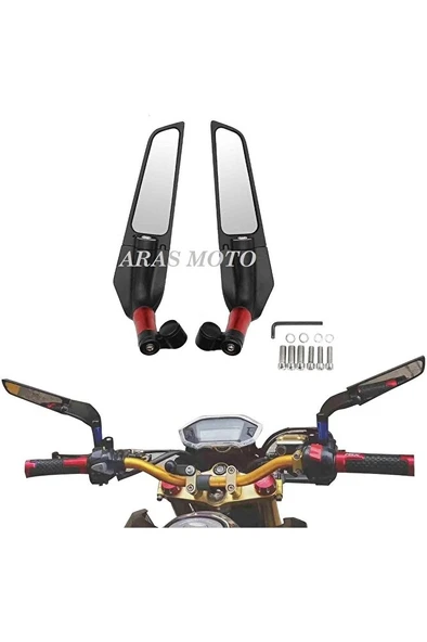 Kanat Dikiz Ayna Scooter Ve Gidondan Aynalı Tüm Motosikletler Ve Atv Uyumlu  Arasmto ürün görseli 1