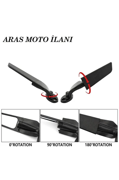 Motosiklet Kanat Dikiz Aynaları Ayarlanabilir R 25-Cbr 250-Cbr125-600Rr-1000Rr-R6-R1 Uyumlu  Arasmto ürün görseli 1