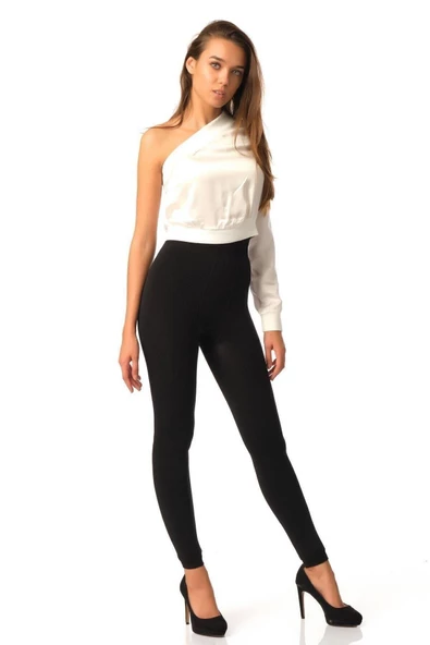 Kadın Siyah Peluş Yüksek Bel Kışlık Termal Tayt Beden L-XL ürün görseli 1