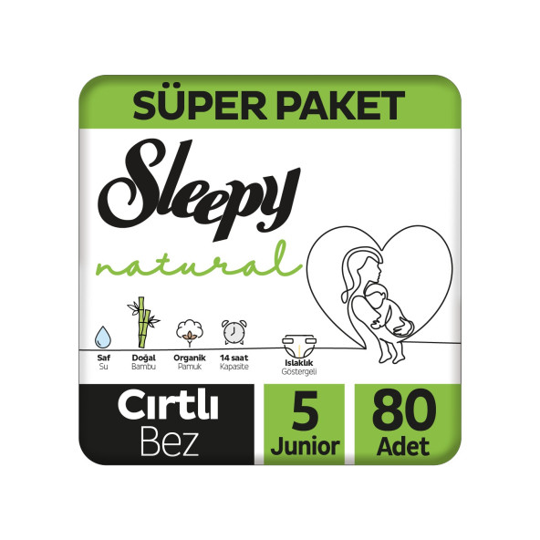 Sleepy Natural 5 Numara Junior 80'li Bebek Bezi ürün görseli 1