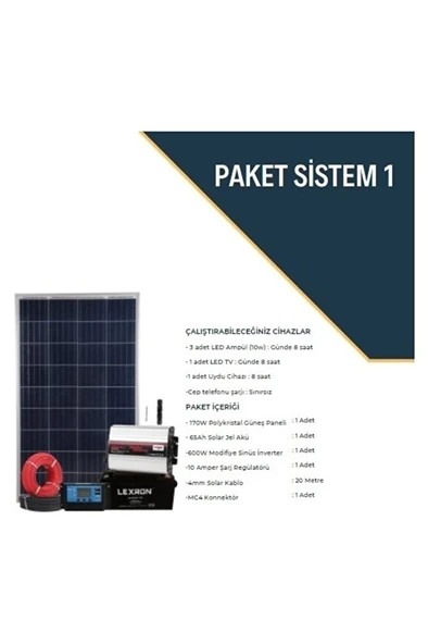 Bağ Evleri ve Arıcılar Için Hazır Paket Sistem (Aydınlatma-Tvpaketi) ürün görseli 1