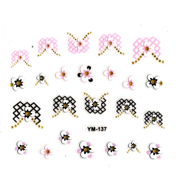 Tırnak Sticker, Tırnak Süsleme, Nail Art (ym-137) - 6X5 cm - Renkli Çiçekli ürün görseli 1