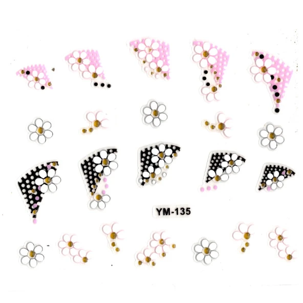 Tırnak Sticker, Tırnak Süsleme, Nail Art (ym-135) - 6X5 cm - Üçgen Papatya ürün görseli 1