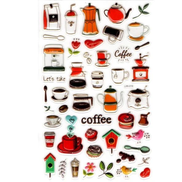 Sticker Kabartmalı Stiker Defter, Planlayıcı Etiket (lxk-019) - 22X14 cm - Çay Kahve ürün görseli 1