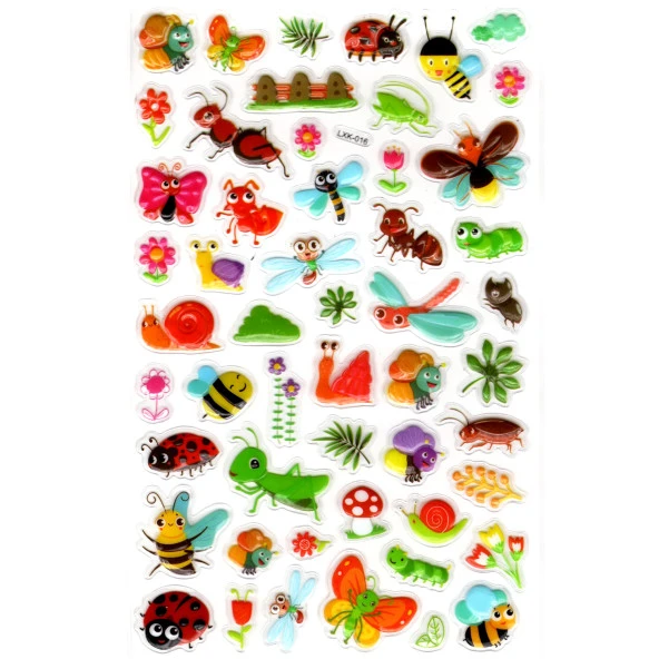 Sticker Kabartmalı Stiker Defter, Planlayıcı Etiket (lxk-016) - 22X14 cm - Karınca Kelebek Böcek ürün görseli 1