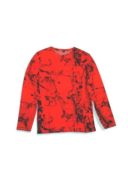 Turuncu Orman Desenli Uzun Kol Yuvarlak Yaka Sweatshirt ürün görseli 1