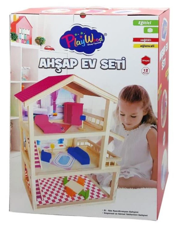Oyuncak Ahşap Ev Seti Ony398 ürün görseli 1