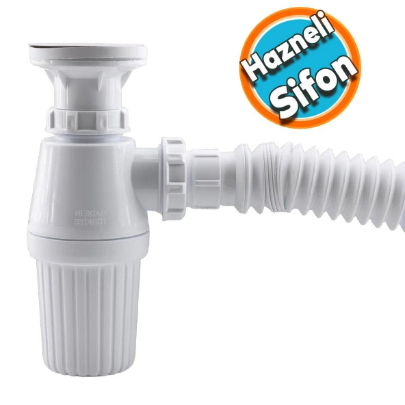 Sifon Körüklü Sökülebilir Taslı Temizlenebilir Mutfak Banyo Mutfak Lavabo Taşı Gider Borusu Plastik 38 cm ürün görseli 1