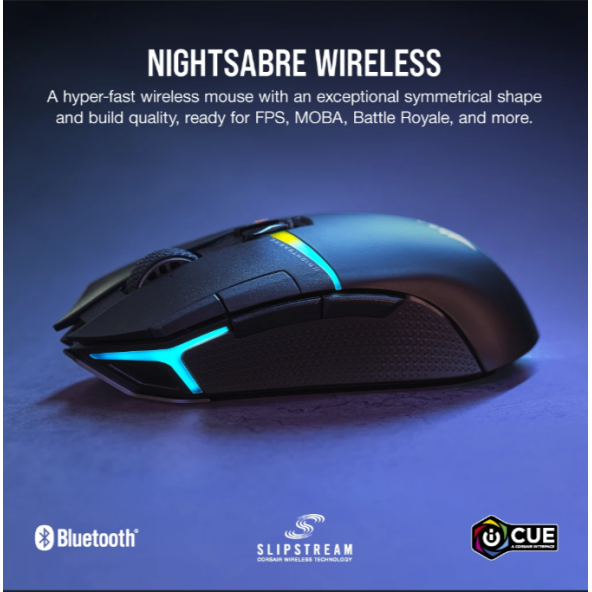 CORSAIR MOUSE - CH-931B011-EU NIGHTSABRE WIRELESS RGB Gaming Mouse ürün görseli 1