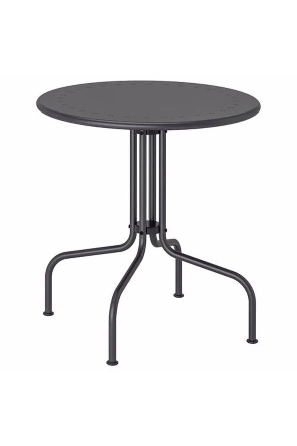 Yuvarlak Balkon-Bahçe Masası Gri, MeridyenDukkan 70 cm Lackö Masa 2-4 Kişilik Metal ürün görseli 1