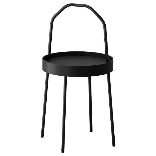Kulplu Sehpa Siyah Renk MeridyenDukkan 38 cm Metal-Taşınabilir Sehpa ürün görseli 1