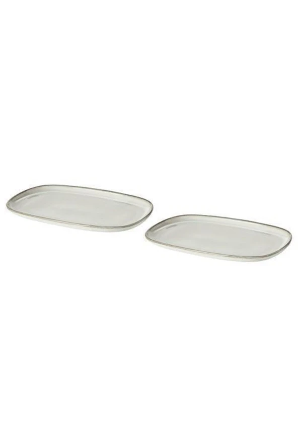 Gladelıg Tabak Seti, Gri Renk 20x13 cm, 2 Adet Servis-Sunum Tabağı Stoneware ürün görseli 1