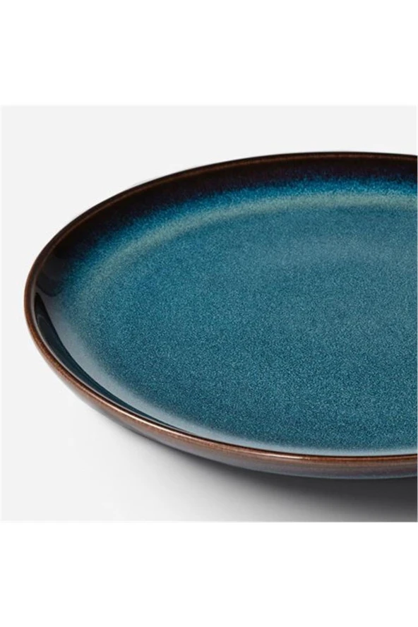 Gladelıg 4 Parça Mavi Renk Servis-Sunum Tabak Seti Stoneware - Resim 2