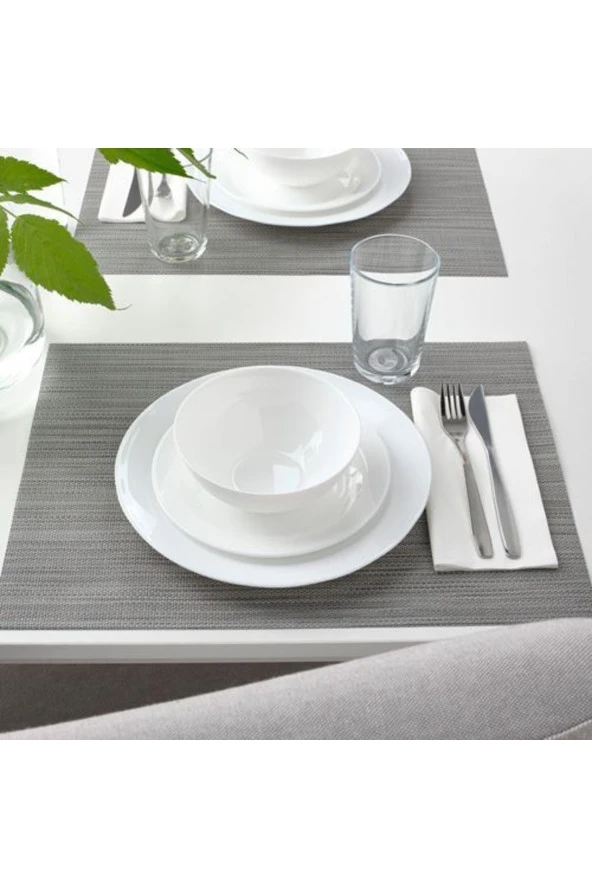 12 Parça Favorısera Yemek Takımı Beyaz Renk Sade Modern Takım ürün görseli 1