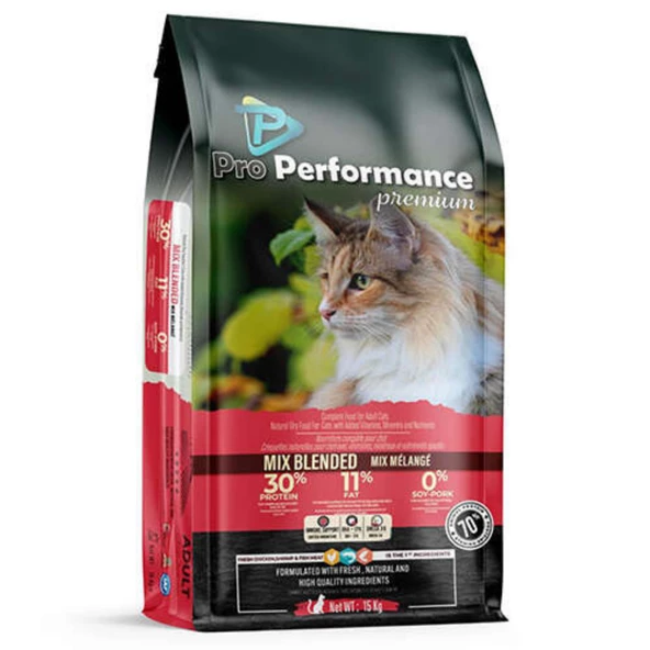 Pro Performance Mix Karışık Etli Yetişkin Kedi Maması 15 Kg ürün görseli 1