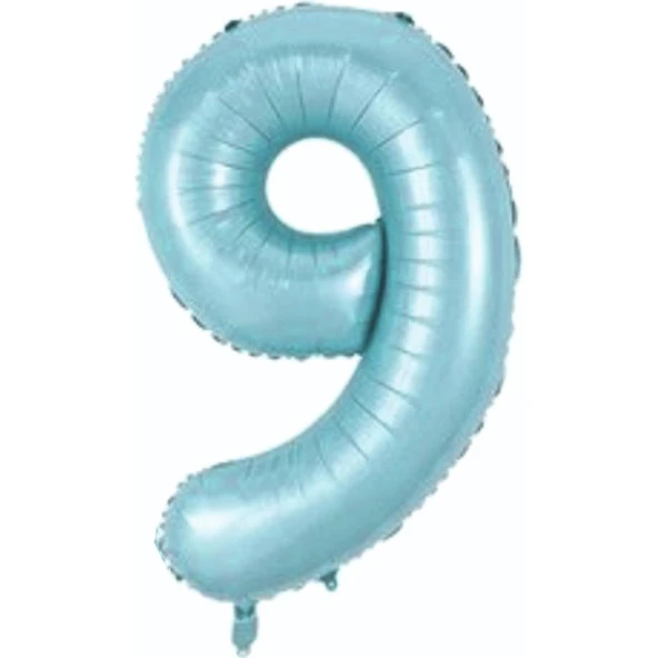 9 Rakam Açık Mavi Folyo Balon 76 cm ürün görseli 1