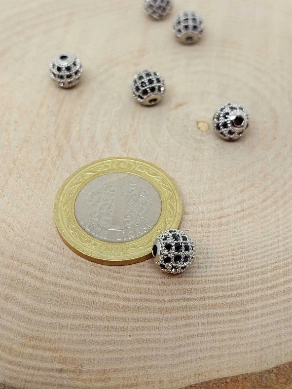 Metal Renkli Zirkon Taş Ara Malzeme 8mm/3  adet (45602) ürün görseli 1