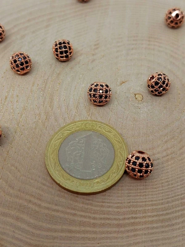 Bakır Renkli Zirkon Taş Ara Malzeme 8mm/3 adet (45604) ürün görseli 1