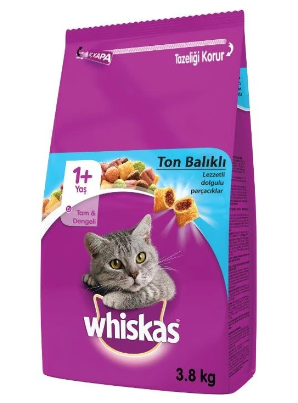 Whiskas Ton Balıklı ve Sebzeli Yetişkin Kedi Maması 3.8 KG ürün görseli 1