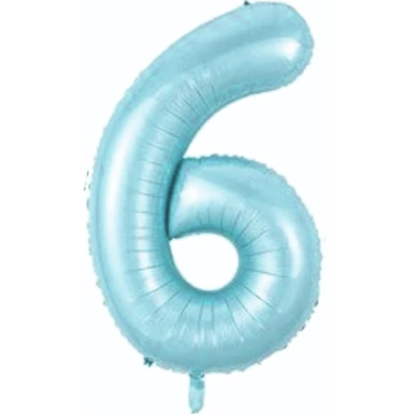 6 Rakam Açık Mavi Folyo Balon 76 cm ürün görseli 1