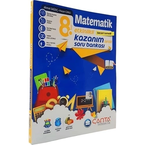 Çanta Yayıncılık 8.Sınıf Matematik Etkinlikli Kazanım Sıralı Soru Bankası Yeni ürün görseli 1